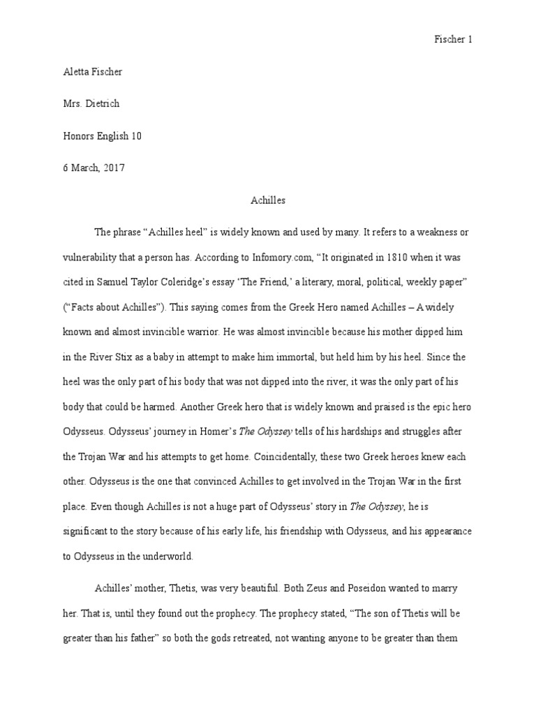 Реферат: Achilles Essay Research Paper The Iliad may